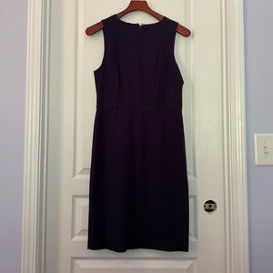 Navy blue midi length cotton blend work dress, size 8, J Crew